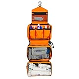 Dopobo Men Women Portable Hanging High Capacity Travel Toiletry Bag Wash Gargle Bag Storage Bags Cosmetic Makeup Pouch for Hiking Camping Traveling Business Trip -- 24.5CM * 8CM * 16CM (Orange)