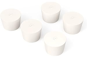 BorinGlass Solid Rubber Stoppers, 5 Pack 9# - 46mm(1.81in) x 38mm(1.50in) Diameter - 32mm(1.26in) Length - 1.26in Length - Wh