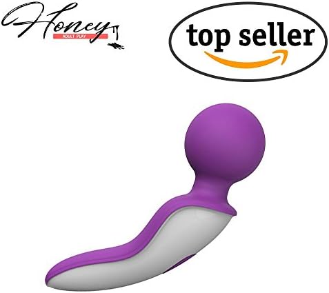 Honey Adult Play EVA Mini Wireless Wand Massager – 9 Vibration Modes, Personal Vibrator - Therapeutic Natural Feel Waterproof Medical Grade Silicone, Egonomic, Rechargable - Male Female Toy - Purple
