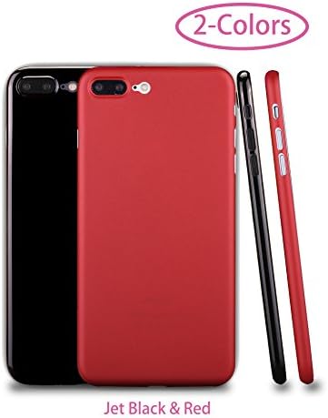 Phone case for iPhone 7 Plus,Zarya [2 Pack] PP [0.35mm] Ultra Thin Perfect Match Hard Protect Case Back Cover [Translucent] [Jet Black] for iPhone 7 Plus (Jet Black &amp; Red)