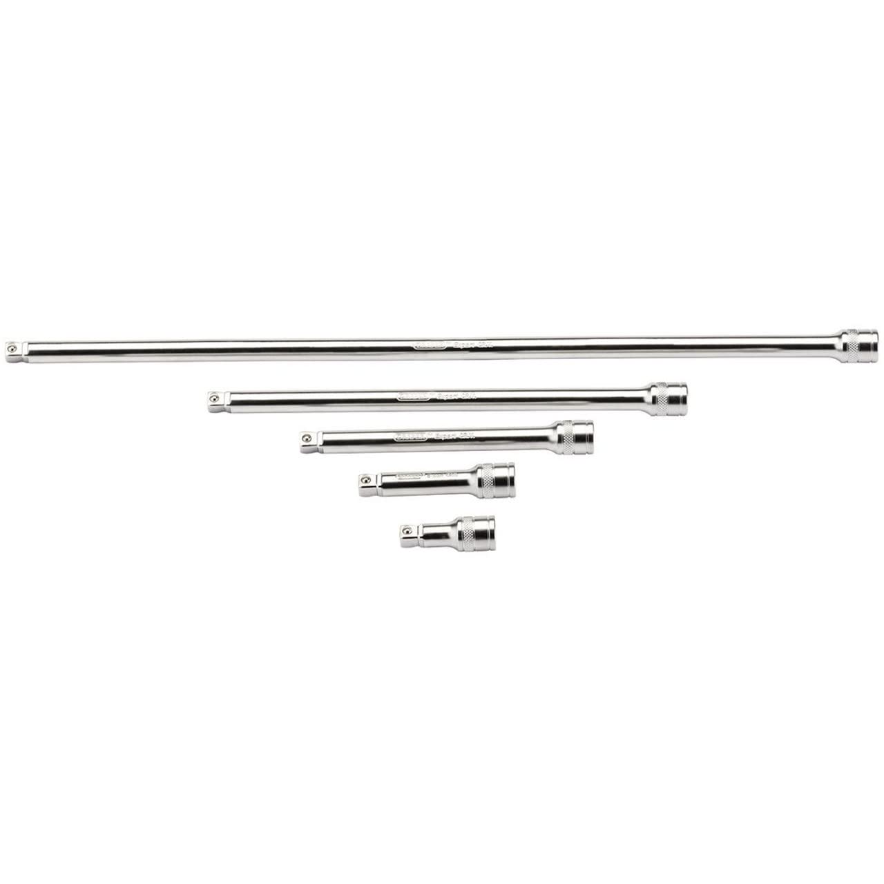 Draper 16768 Square Drive Satin Chrome 5-Piece Wobble Extension Bar Set,Blue,3/8-Inch