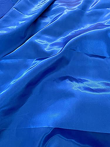 Novato Textiles Silky Satin Liquid Fabric Plain Luxury Craft Dressmaking Fabric 60'' Wide (Royal Blue, 2 Meter)
