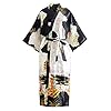 YAOMEI Dames Bruid Bruidsmeisje ochtendjas Kimono Satijn Nachtkleding Badjas Robe Geishabloemen Negligé Pyjama S-2XL