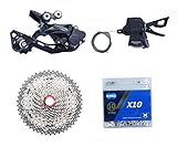 JGbike Compatible MTB groupset for Shimano M6000 10 Speed, KMC X10 Chain, Sunrace 11-46T/HG500 11-42T Cassette