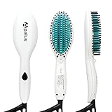 Apalus Mini Hair Straightening Brush, Ceramic Hair Straightener Brush With Anions Generator For Silky Hair, Anti Scald, Detangling Hair Brush, Perfect For Traveling On The Gym With A Bag