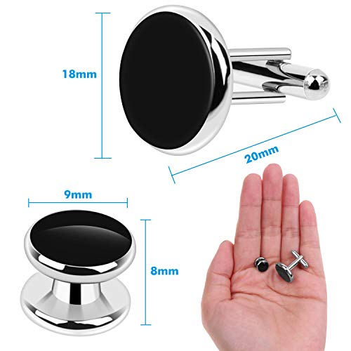 image for Cufflinks and Studs for Tuxedo, Cridoz 2 Cufflinks and 6 Studs Buttons