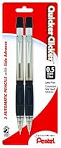 Pentel Quicker Clicker Automatic Pencil, 0.50 mm, Assorted, 2 per Pack (PD345BP2-K6)
