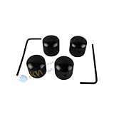 IKN 4pcs Black Dome Guitar Knob Screw Style with