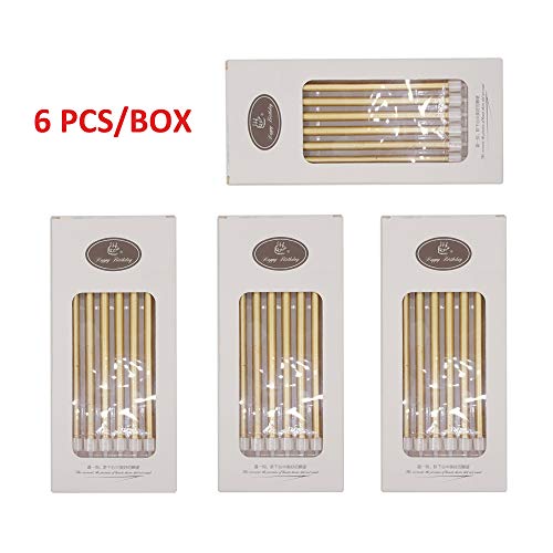 4 Belleone+Long+Gold+Birthday+Candles