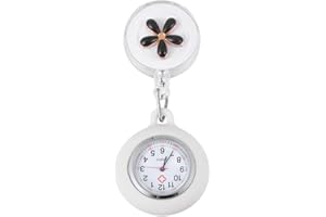 Hemobllo Nurse Watch - Nurse Lapel Watch Clip On Retractable Fob Cute Flower Nursing for Doctor