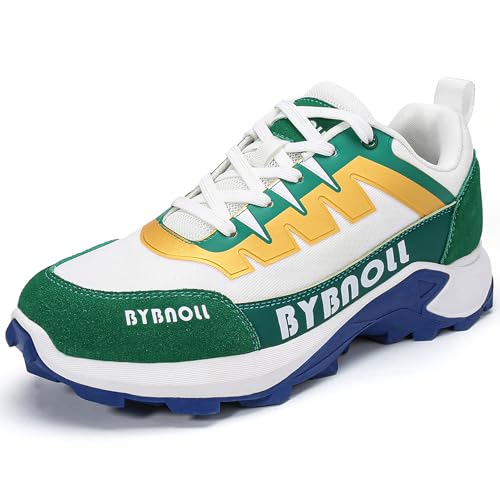 BYBNOLL Mens Sneakers Casual Athletic Chunky Fashion Sneakers Walking Shoes (Green,11) at Amazon