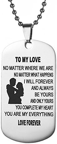 LITTONE Gifts For Boyfriend Husband And Wife Jewelry Military Stainless Chains Air Force Dogtag Pendant Necklace Stainless Steel Dog Tag Love Gift