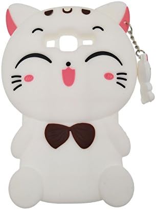 Samsung Galaxy J7 2016 Case, DUGRO Newest Cute Funny 3D Cartoon Soft Silicone [Thickening Design] [Drop Protective] Rubber Phone Case Cover - White Cat