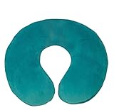 MP Essentials Super Velour Luxury Memory Foam Comfort Neck Support Cushion (Travelling, Car, Plane, TV, Reading) (Teal Green)