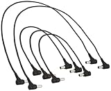 Silk Road 2.1mm Right Angle to same Barrel Cable DC Cable Assorted PACK (12inch x3, 20inch x2) for Power Supply