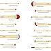 TheFellie Makeup Brushes, Professional Bamboo Handle Powder Flat Foundation Blush Concealer Eyebrow Eyeshadow Eyeliner Eyelash Lip Brush Set, 15 Pcs