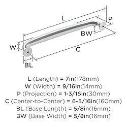Amerock | Cabinet Pull | Polished Chrome | 6-5/16