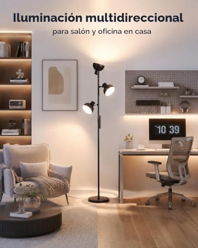 Lampara de Pie LED, 3 Luces Independientes, 36W, AVEN FL08