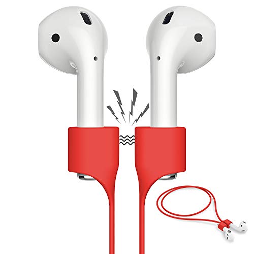 FONY Airpods Magnetic Strap Anti-Lost Airpods Strap Sport String Silicone Cable Connector – Airpods Accessories for Airpods 2 & 1 (Red)