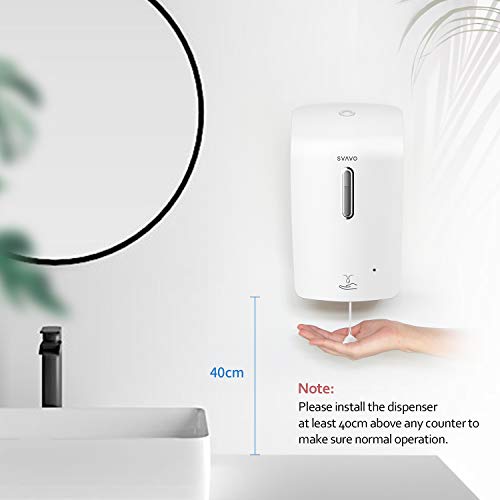 SVAVO Automatic Soap Dispenser Wall Mounted Hand Sanitizer Dispenser 33.8oz/1000ml Touchless Liquid Soap Dispenser Sensor Soap Dispenser Pump for Bathroom Kitchen Commercial