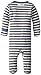 L'ovedbaby Unisex Baby Organic Snap Footie (Slate Stripe, 0-3m)