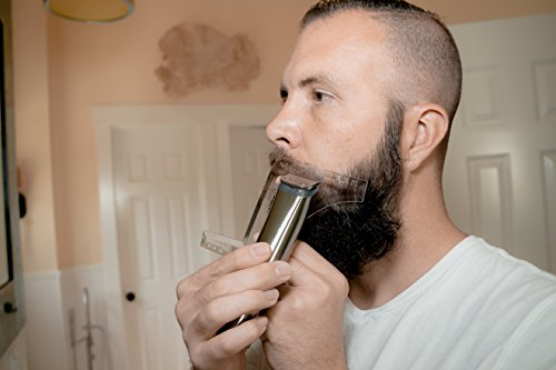 Mr Rugged Beard Shaping Tool - Clear Template Guide for Edging Beards and Goatees - Also Ideal Haircut Template for Sideburns and Hairline - Built-in-Comb - Thumbnail 7