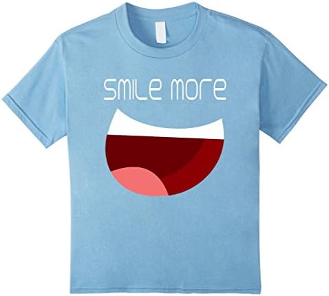 Kids Smile more t shirt 8 Baby Blue