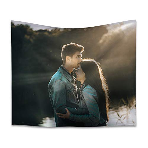  Customized Gifts with Your Picture for Lover, Personalized Tapestry, Wall Hanging for Living Room Bedroom Dorm-68x80 inches
