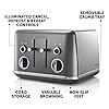 Breville Lustra 4-Slice Toaster with High Lift, Wide Slots and Independent 2-Slice Controls, Storm Grey [VTT853]