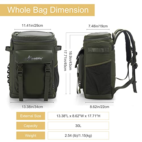 Upeelife Mochila Nevera Isotermica, 30L Grande Mochila Nevera Portatil Impermeable, Bolsa Picnic Termica Prueba de Fugas