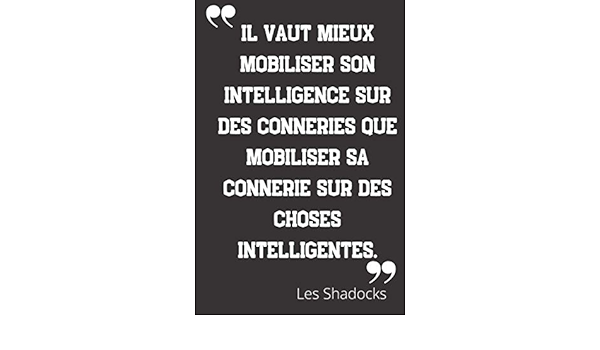Il Vaut Mieux Mobiliser Son Intelligence Sur Des Conneries Que Mobiliser Sa Connerie Sur Des Choses Intelligentes Carnet De Notes Citation De Les Format 15 24 X 22 Cm French Edition Hommes Grands Books