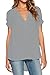 Dearlovers Women Summer Soft Loose Short Sleeve Shirts Blouse Tops Medium Grey