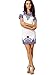 Floerns Women's Porcelain Print Short Sleeve Mini Top Shirt Dress