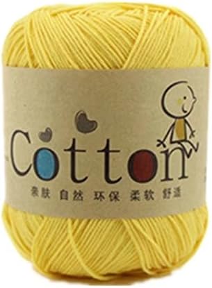 Celine lin One Skein Super Soft Natural Cotton Baby Knitting Yarn,Light Yellow