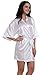 DF-deals Women's Satin Kimono Robe for Bridesmaid and Bride Wedding Party Getting Ready Short Robe with Gold Glitter White Bride X-Large 8-10