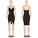 YS.DAMAI Women's Sexy Deep V Neck Sleeveless Spaghetti Strap Bodycon Wrap Dress Front Slit Bandage Midi Club Dress(Black,M)