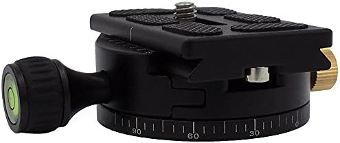 GkGk G11 Panoramic Tripod Head, Portable 360 Degrees Bottom Rotation Aluminum Alloy Pan Head with Panorama Scale and Quickly Release Plate For Tripod, DSLR Cameras, Max Load Up to 5 Kilograms