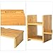 SONGMICS Bamboo Monitor Stand Computer Riser with 2-Tier Desktop Storage Desk Organizer for Home Office Natural ULLD206