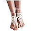 yueton 2pcs Crochet Barefoot Sandals, Nude Shoes, Foot Jewelry, Anklet, Bridesmaid Accessory, Yoga Shoes, Beach Pool Wedding Accessory (White)