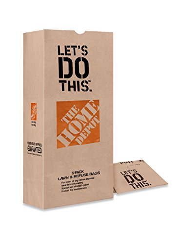 Paper Lawn Bags (10 Bags) for Leaf and Yard Clean-up from Home Depot Durable and Tear Resistant Easy to Set up Enhance your Backyard Experience Now!