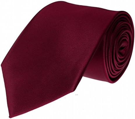 Mens Necktie Set Dark Solid Maroon Designer Tie
