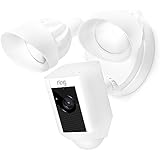 Ring Floodlight Camera Motion-Activated HD Security Cam Two-Way Talk and Siren Alarm, White, Works with Alexa