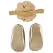 Rising Star Baby Girl's Shoes and Headband Gift Box Set, Gold Flower, 0-6 Months