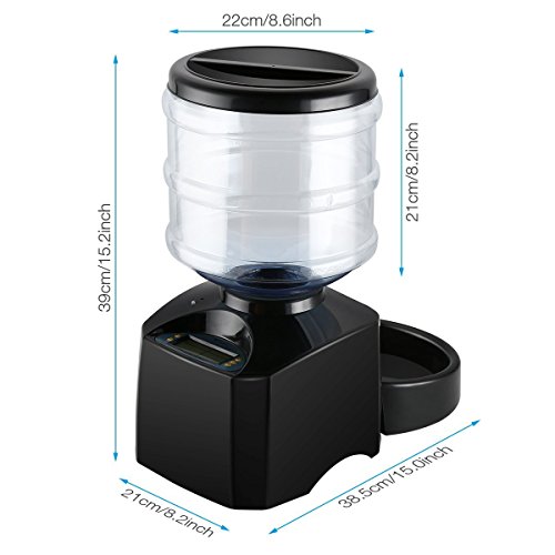 isYoung 5.5L Automatic Pet Feeder Electronic Control Feeder with Big