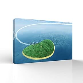 Canvas Wall Art for Living Room,Bedroom Home Artwork Paintings Heart-Shaped Island Ready to Hang - 12x18 inches