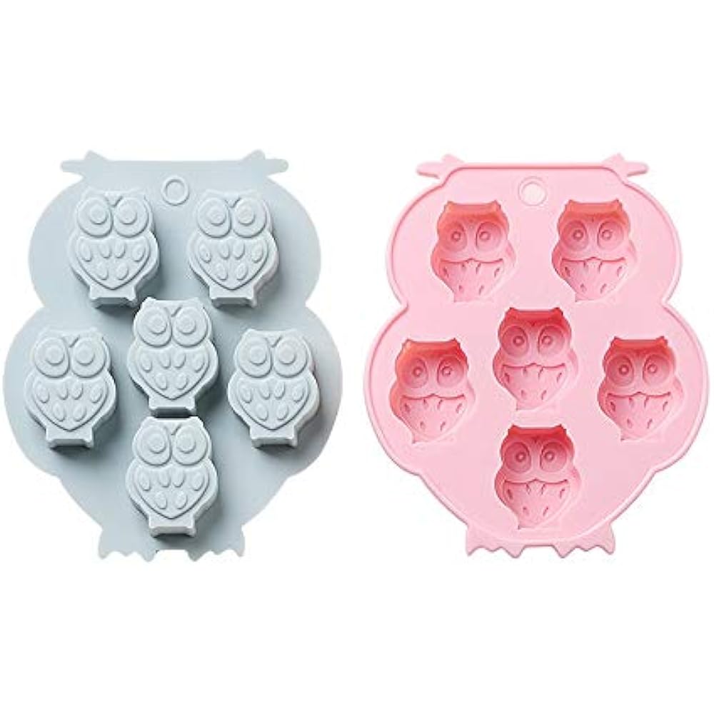 2 Pack Mini Chocolate Mold Owl Shape Silicone Candy Gummy Jello Ice