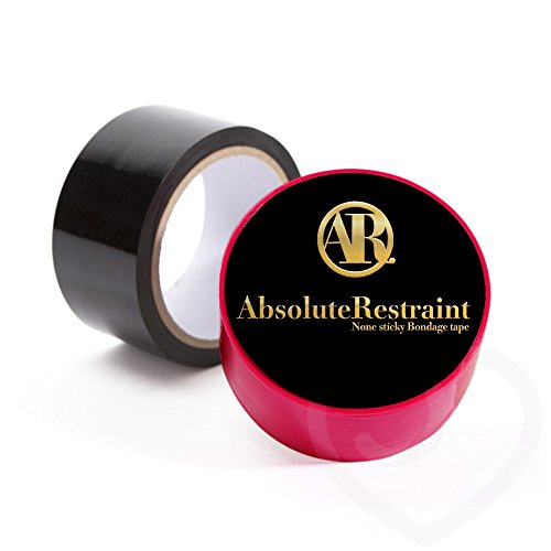 Restraint duct tape for strap on (2 pack, red and black…