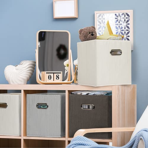 EXTREE Cube Storage Bins 11 inch Collapsible Foldable Cubby Bins 12x12