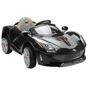 HOMCOM Coche Electrico de Bateria 12V para Niños Infantil Deportivo 130x71x52cm 3-8 Años Musica MP3 (Negro)