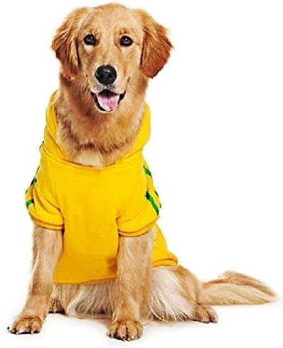 DUYI adidog Pet Puppy T Shirt Large Dog Warm Coat Hoodies Clothes Yellow 9XL